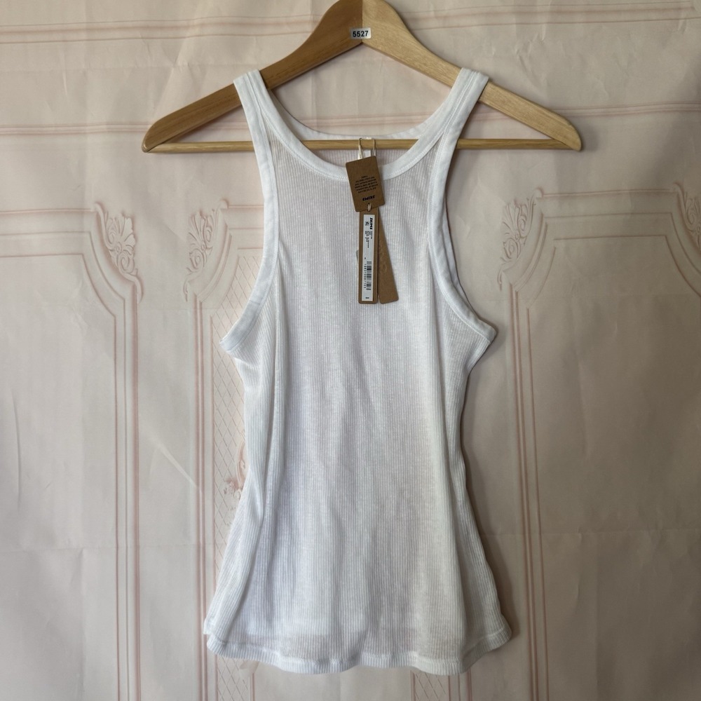 Skims Sheer Cotton Rib Tank In Snow (white) Size Small NWT